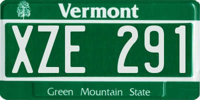 VT license plate XZE291