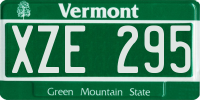 VT license plate XZE295