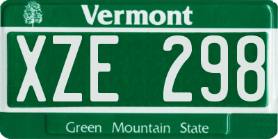 VT license plate XZE298