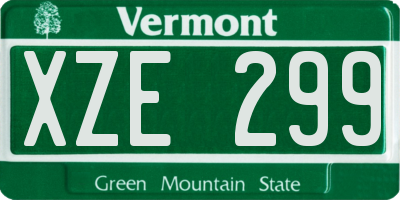 VT license plate XZE299