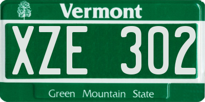 VT license plate XZE302