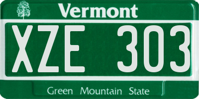 VT license plate XZE303