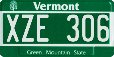 VT license plate XZE306