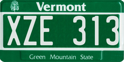 VT license plate XZE313