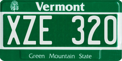 VT license plate XZE320