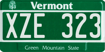 VT license plate XZE323