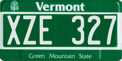 VT license plate XZE327