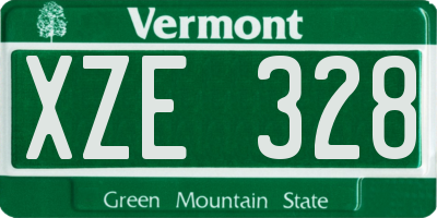 VT license plate XZE328