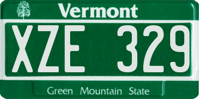 VT license plate XZE329