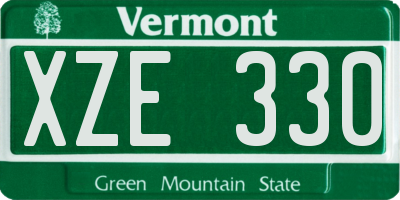 VT license plate XZE330