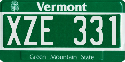 VT license plate XZE331