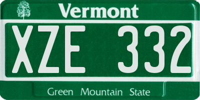 VT license plate XZE332
