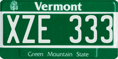VT license plate XZE333