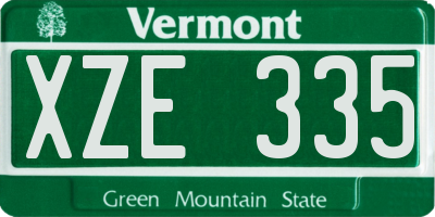 VT license plate XZE335