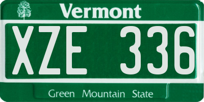 VT license plate XZE336