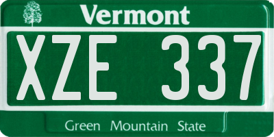 VT license plate XZE337