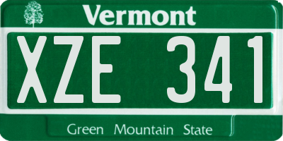 VT license plate XZE341