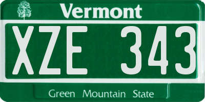 VT license plate XZE343