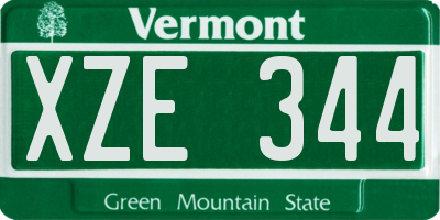VT license plate XZE344