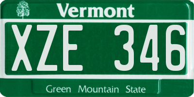 VT license plate XZE346