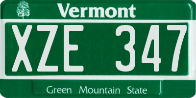 VT license plate XZE347