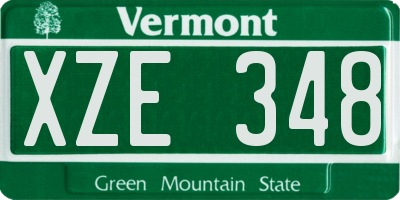 VT license plate XZE348