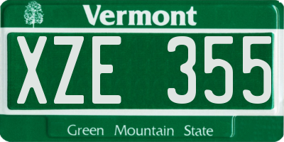 VT license plate XZE355