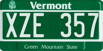 VT license plate XZE357
