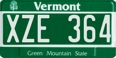 VT license plate XZE364