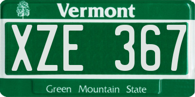 VT license plate XZE367