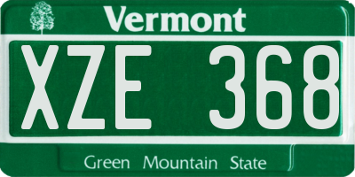 VT license plate XZE368