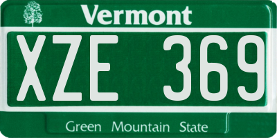 VT license plate XZE369