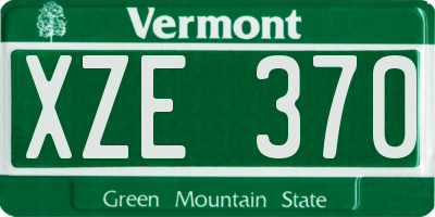 VT license plate XZE370