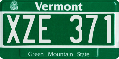 VT license plate XZE371