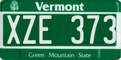VT license plate XZE373