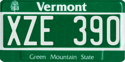 VT license plate XZE390