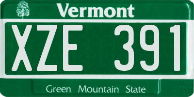 VT license plate XZE391