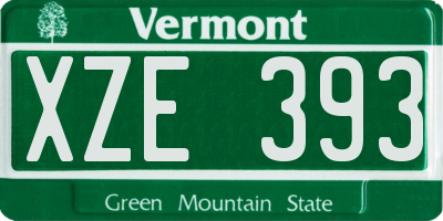 VT license plate XZE393