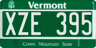 VT license plate XZE395