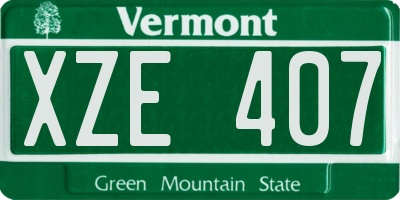 VT license plate XZE407