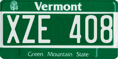 VT license plate XZE408