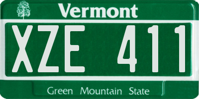 VT license plate XZE411