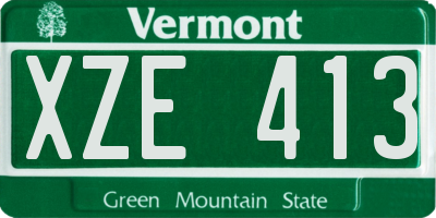 VT license plate XZE413