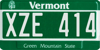 VT license plate XZE414