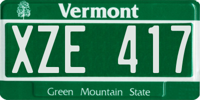 VT license plate XZE417