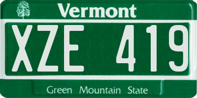 VT license plate XZE419