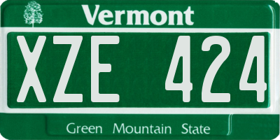 VT license plate XZE424