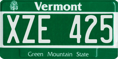 VT license plate XZE425