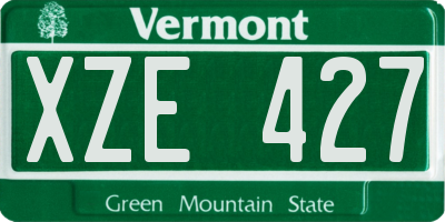 VT license plate XZE427