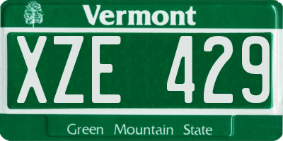 VT license plate XZE429